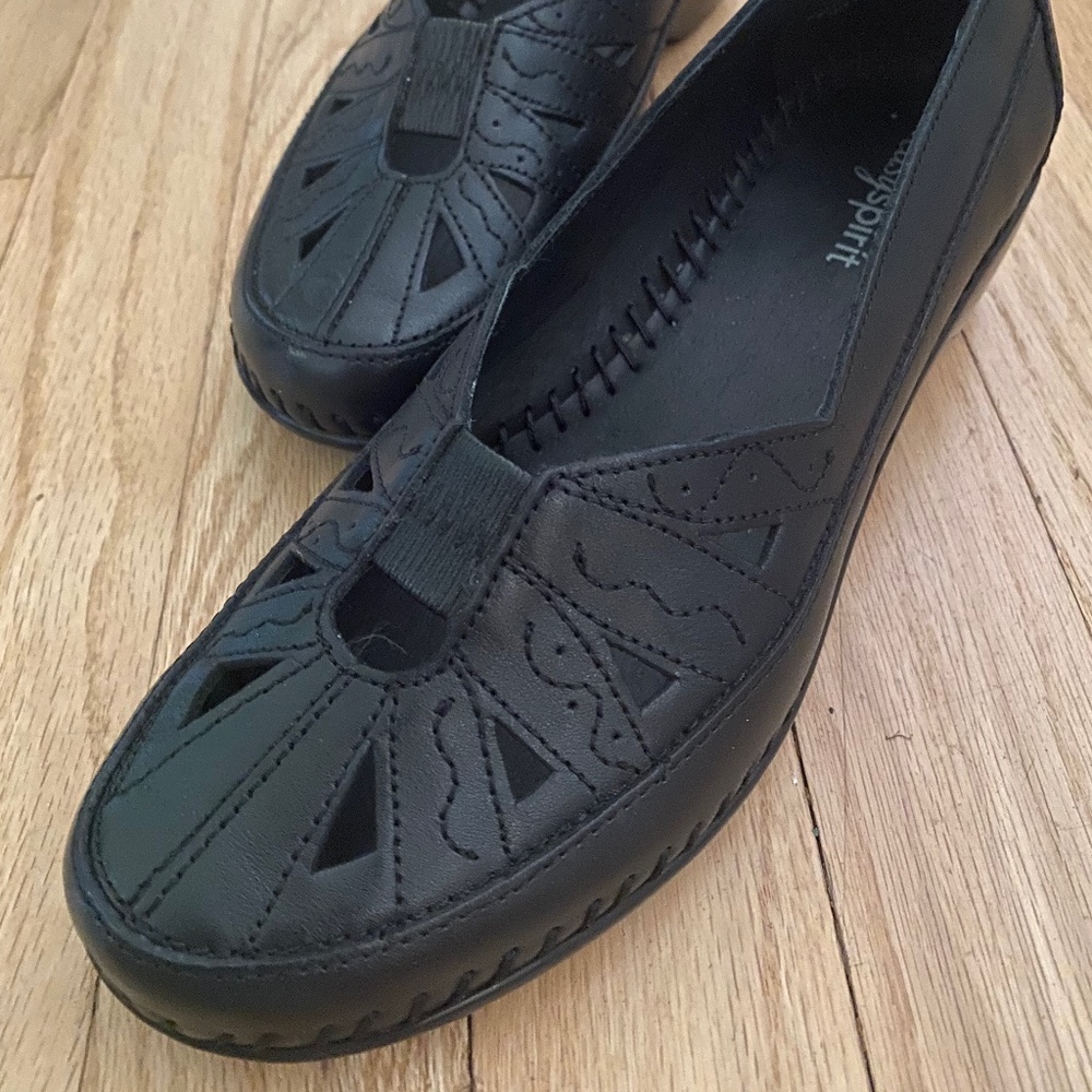 Black slip on flats